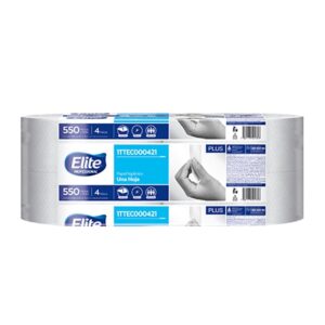 Papel Higiénico Jumbo Excellence Blanco. Hoja Doble, 550mts x 4und.