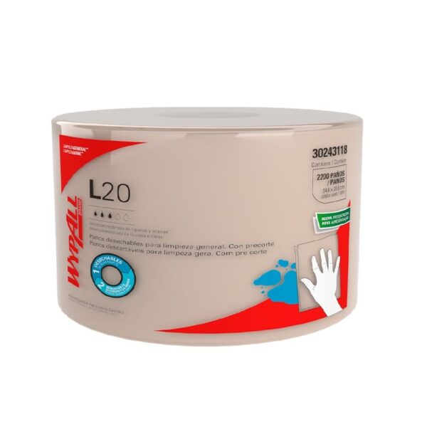 WypAll L20 Natural, Hoja Simple x 550mts.