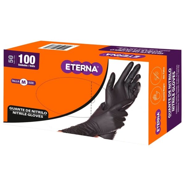 Guante de Nitrilo Negro Talla M. Eterna