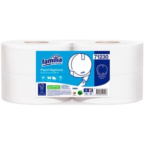 Papel Higiénico Jumbo Blanco. Hoja Simple, 550mts x 4und.