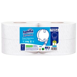 Papel Higiénico Jumbo Blanco. Hoja Doble, 200mts x 4und.