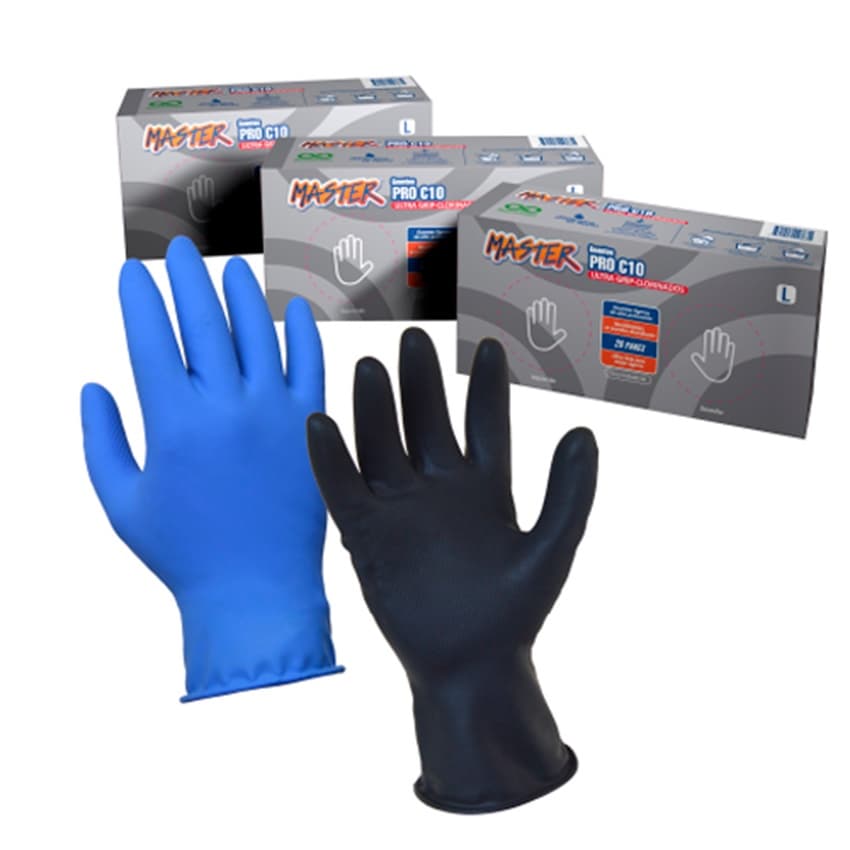 Guante Pro C-10 Negro, Talla L x 40und.