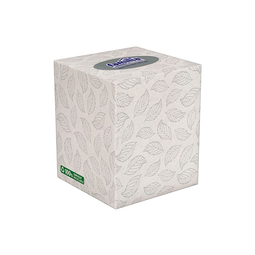 Cajita de Pañuelo Facial Cubo. Hoja Triple x 60und.