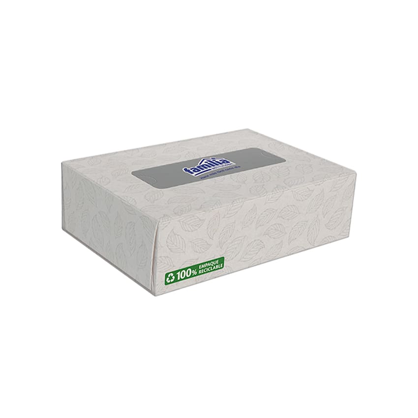 Cajita de Pañuelo Facial (Rectangular). Hoja Doble x 75und.