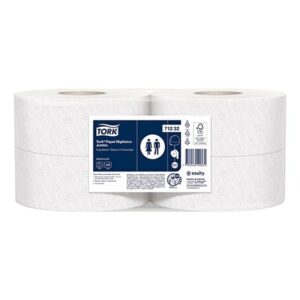 Papel Higiénico Jumbo Blanco. Hoja Doble, 250mts x 4und.